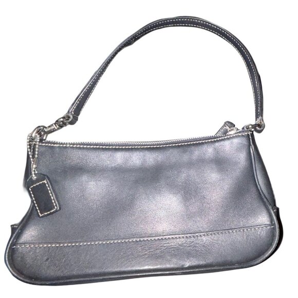 Coach Vtg Hamptons Y2K Black Leather Mini Demi Bag 7785, Shoulder Bag / Convert - Picture 3 of 10